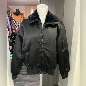 Gap Black Faux Fur Puffy Jacket